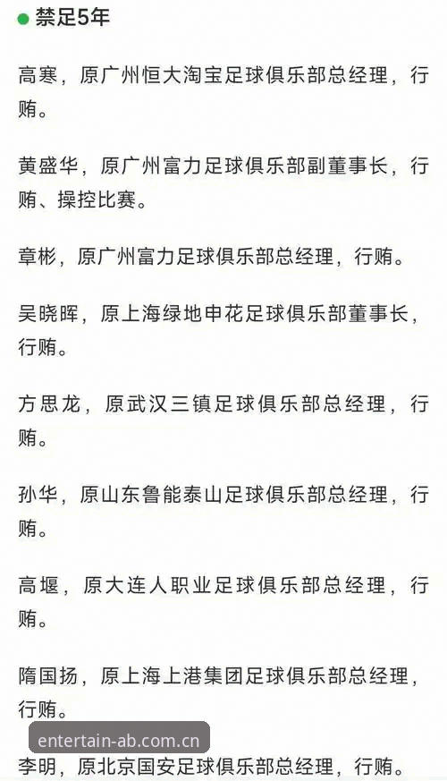 ab体育用户评价 足协第三批禁足名单全面解析:从ab体育平台视角看中国足球整治风暴
